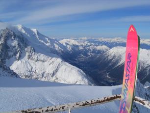 Chamonix valley from the top of Grands Montets this morning